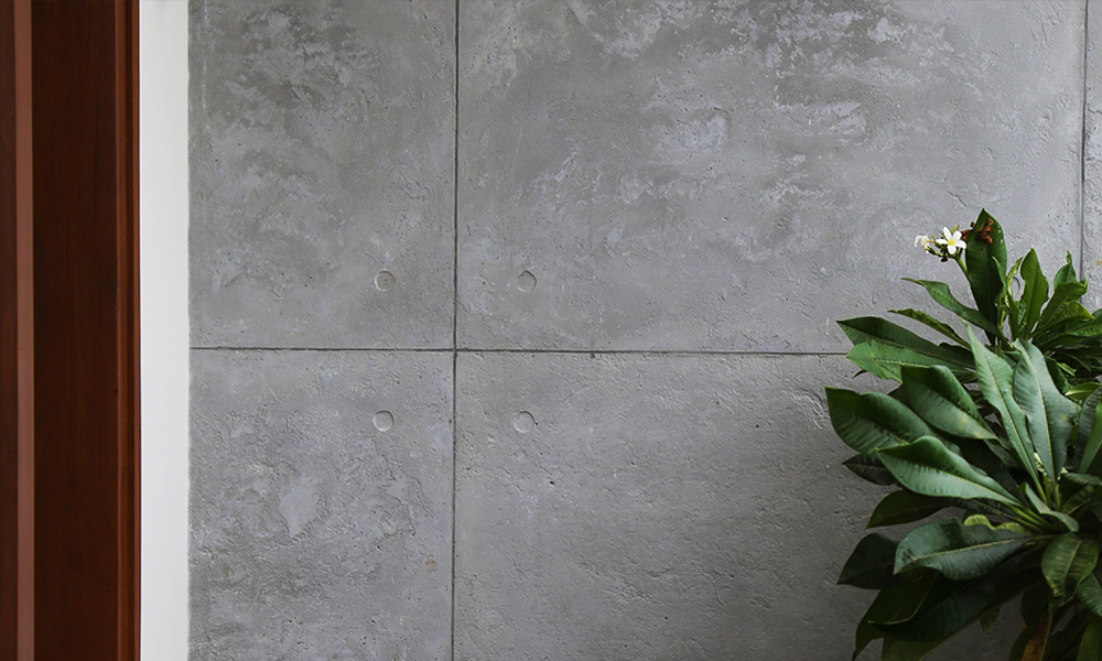 concrete wall panels in distressed finish