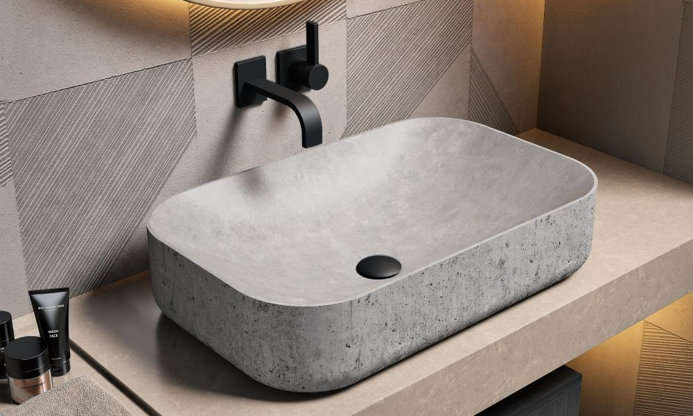 designer wash basins in concrete