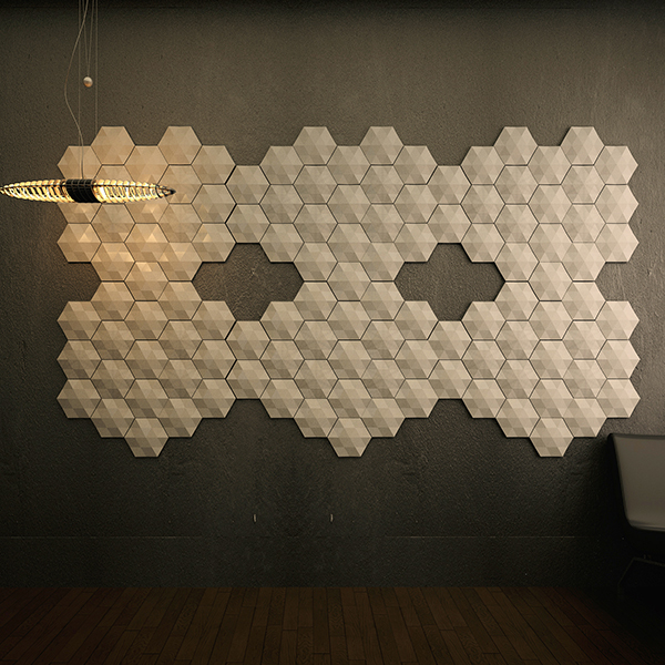 3D wall tiles in exposed concrete-1