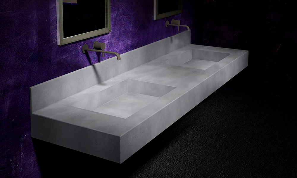 Nuance studio | Luxury in counter rectangular concrete wash basins for