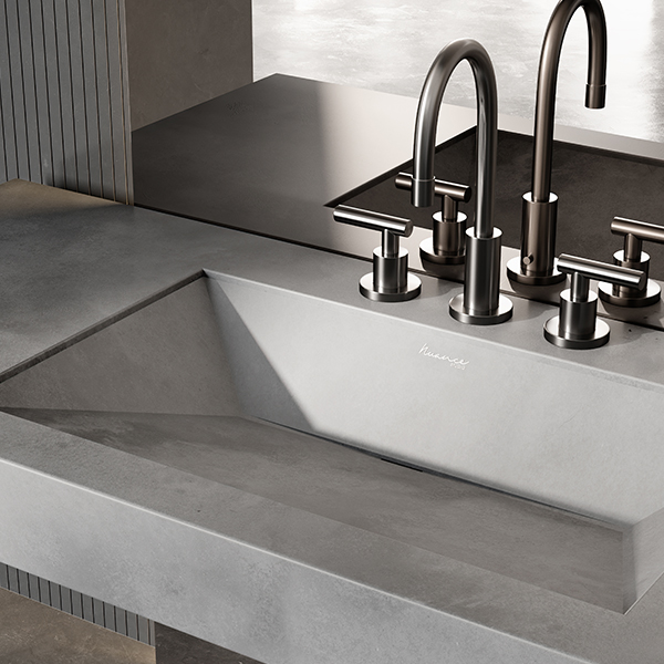 Nuance studio | Innovative in counter rectangular concrete wash basins